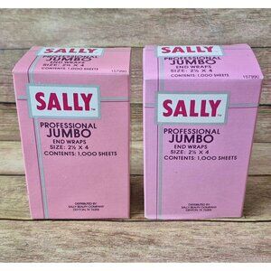 2 Vintage Boxed of Sally Beauty Supply Jumbo End Wraps 2 1/2 x 4 1000 Sheets